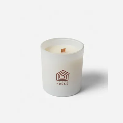 Light House — Svece stikla traukā ar logo apdruku