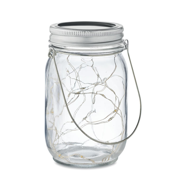 Solar glass jar lamp POT LAMP with 20 LED fairy lights and your logo