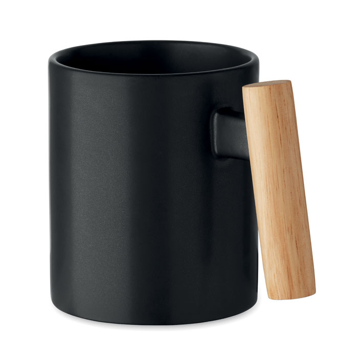 Keramikas krūze CRENATE 320 ml ar koka rokturi ar jūsu logo