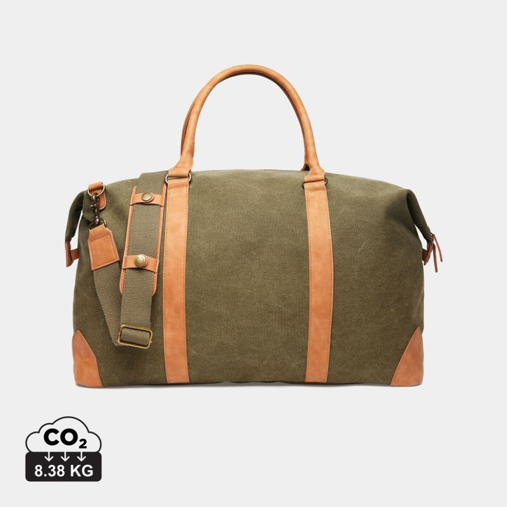 VINGA Bosler recycled canvas duffel bag, 40 l, with your logo
