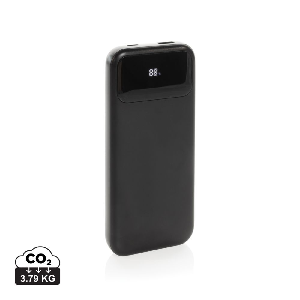 Turbopack RCS rplastic power bank 10,000 mAh with integrated cables, with your logo