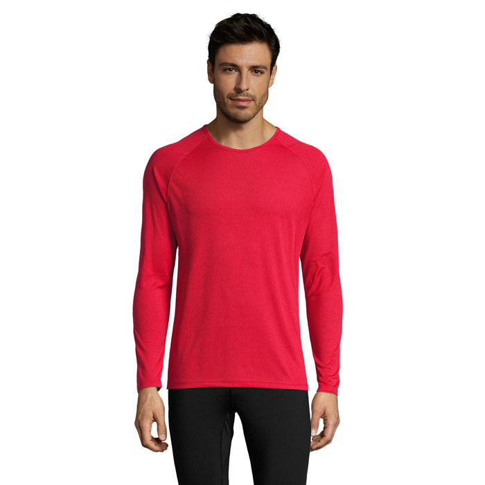 SPORTY LSL MEN long sleeve sports T-shirt, breathable mesh, with your print