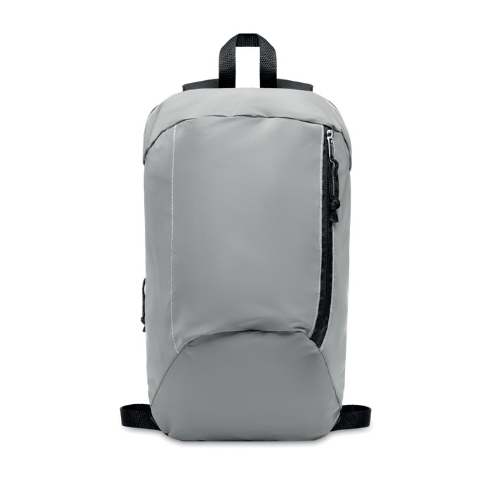 VISIBACK reflective backpack with zipped front pocket with your logo