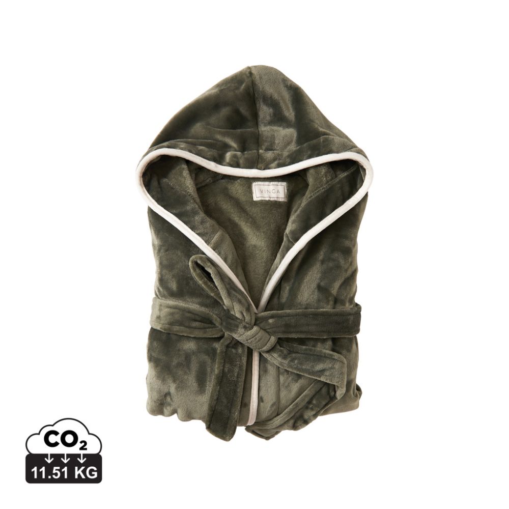 Peldmētelis VINGA Louis luxury plush no GRS rPET, izmērs S-M, ar jūsu logo