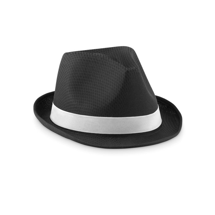 WOOGIE polyester straw hat with white band, with your logo