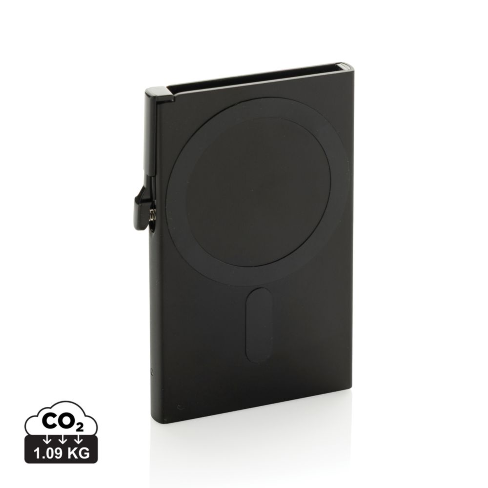 Standard aluminium RFID magnetic phone cardholder with NFC blocking, with your logo