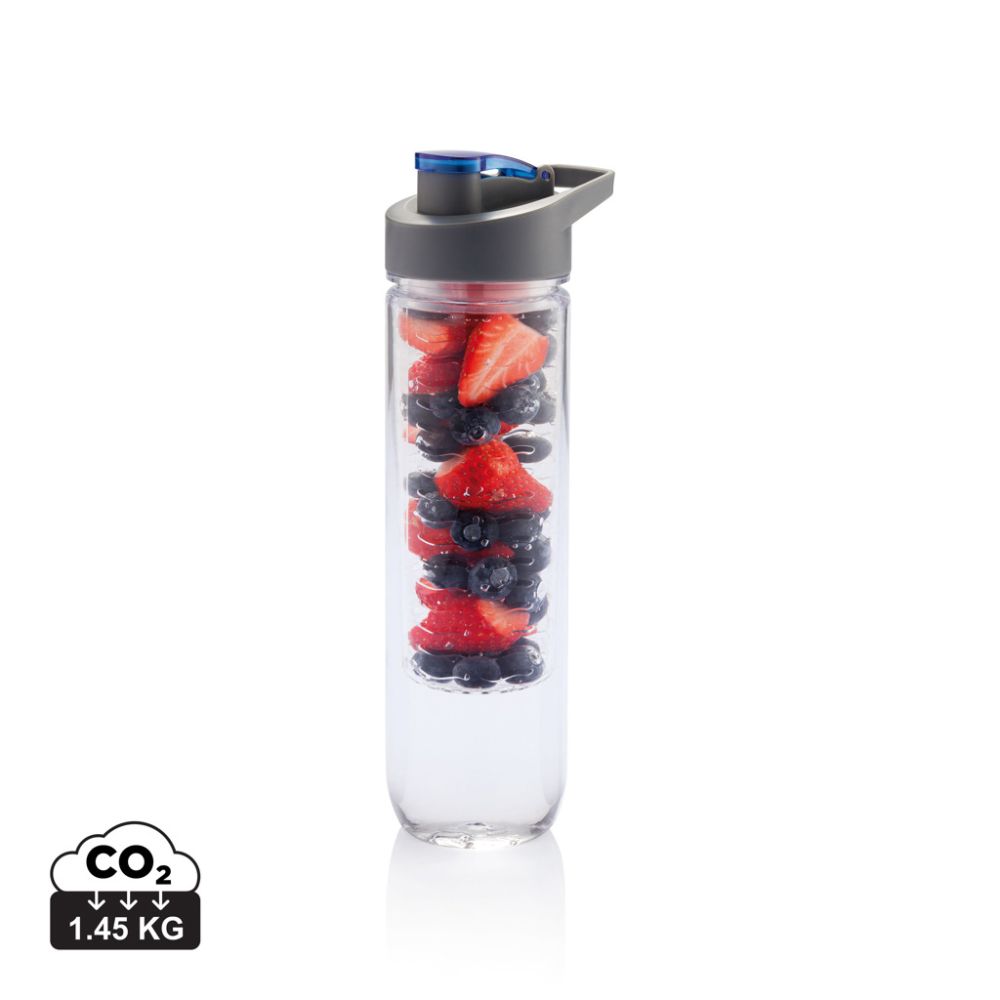 Water bottle with infuser, 800 ml Tritan bottle with fruit compartment, with your logo