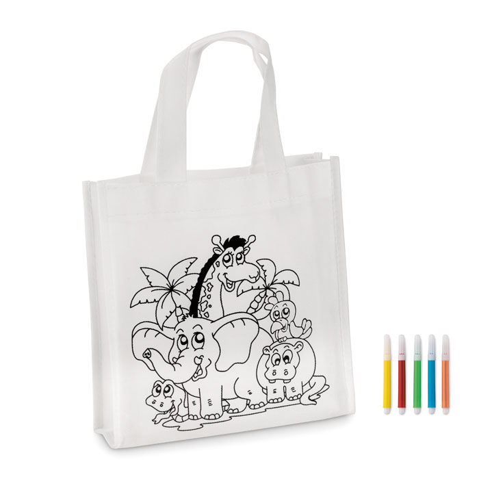 SHOOPIE mini shopping bag with 5 markers, colouring set with your logo