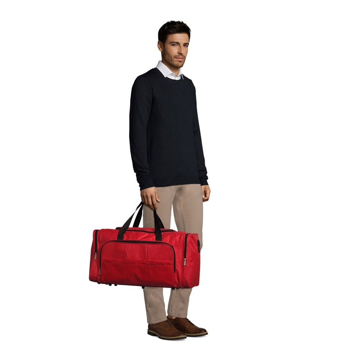 WEEK-END travel bag in 600D polyester with multiple pockets and your logo