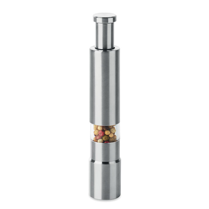 Salt and pepper mill PRESSY with manual press mechanism and your logo