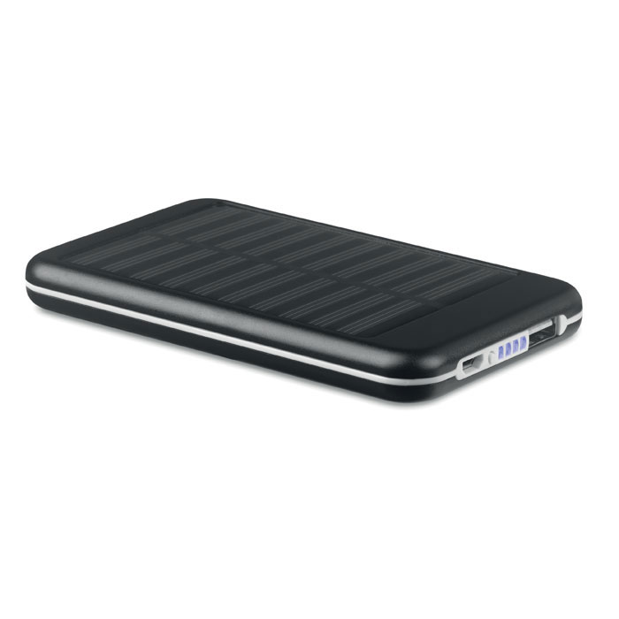 Saules enerģijas powerbank SOLARFLAT 4000 mAh ar jūsu logo