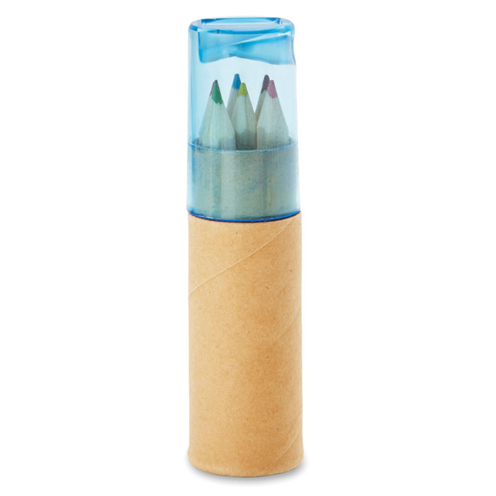 PETIT LAMBUT colouring pencils in a paper tube with sharpener lid and your logo