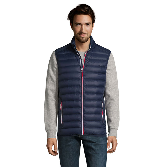 Men's lightweight down bodywarmer SOL'S VICTOIRE BW MEN with packable bag and your logo