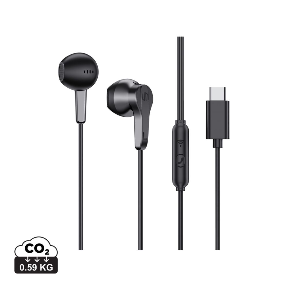 Vadu austiņas Urban Vitamin Hartford ar USB-C savienojumu un RCS materiāliem ar jūsu logo