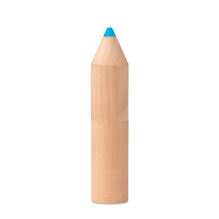 Wooden pencil set PETIT COLORET in pencil-shaped box with your logo