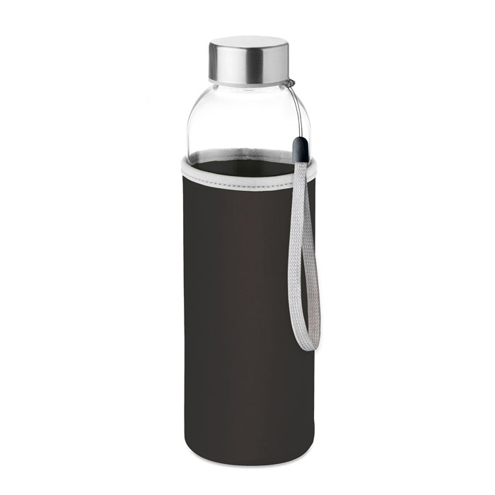 UTAH GLASS 500 ml glass bottle with neoprene pouch, leak-free, with your logo