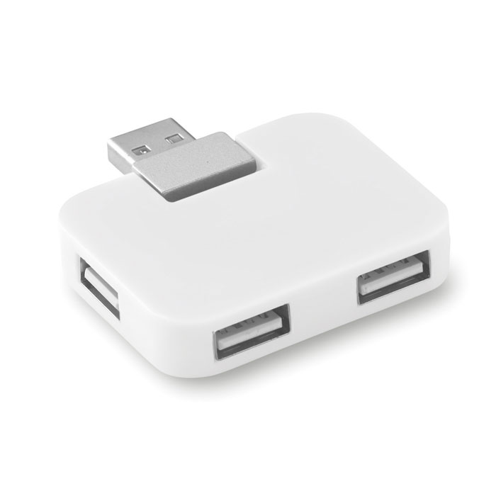 USB centrmezgls SQUARE ar 4 pieslēgvietām ar jūsu logo