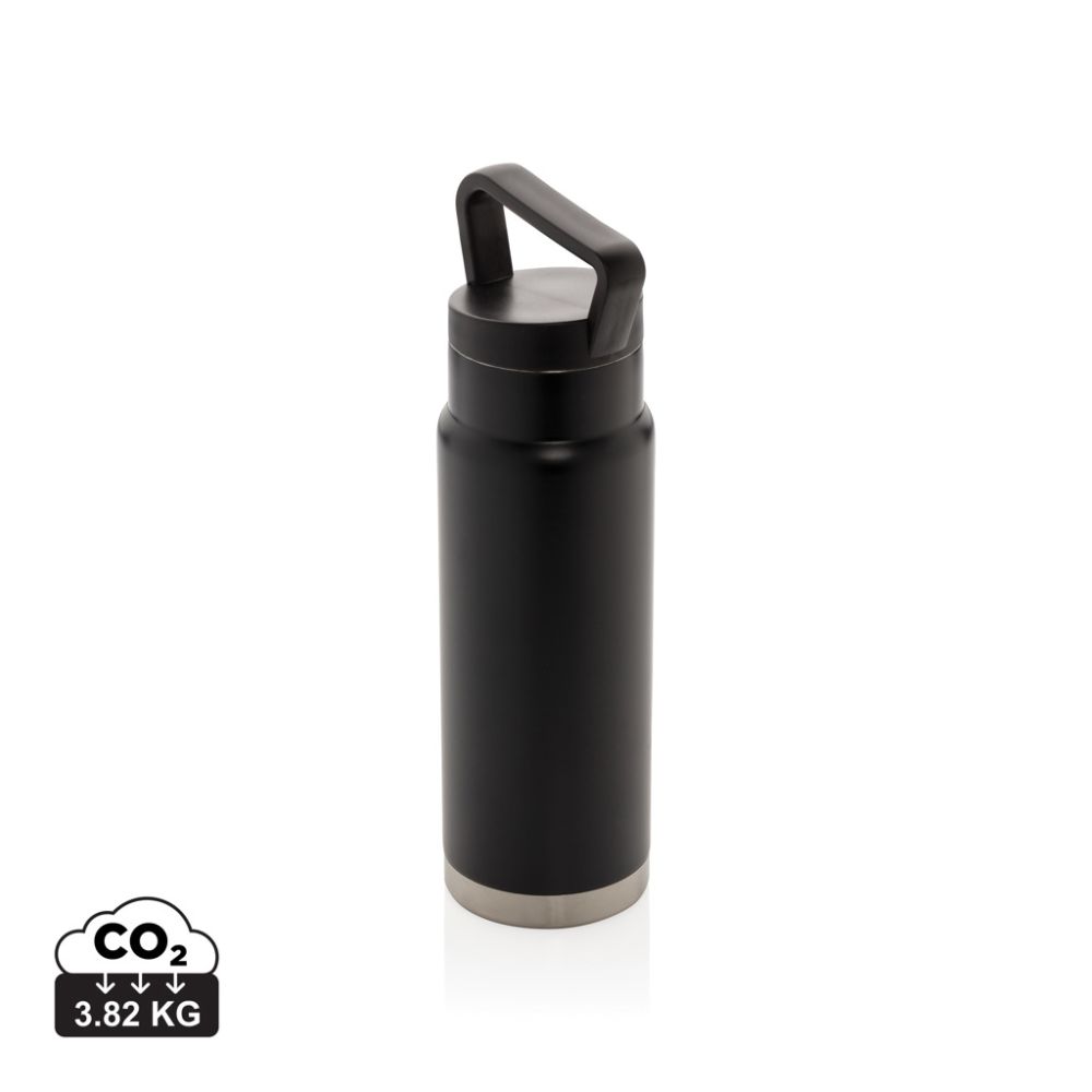 Vakuuma pudele P436.92 ar rokturi, necaurlaidīga, 650 ml, ar jūsu logo
