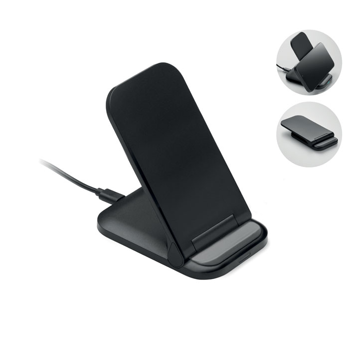 POWERFOLD foldable 15 W wireless charging stand with your logo