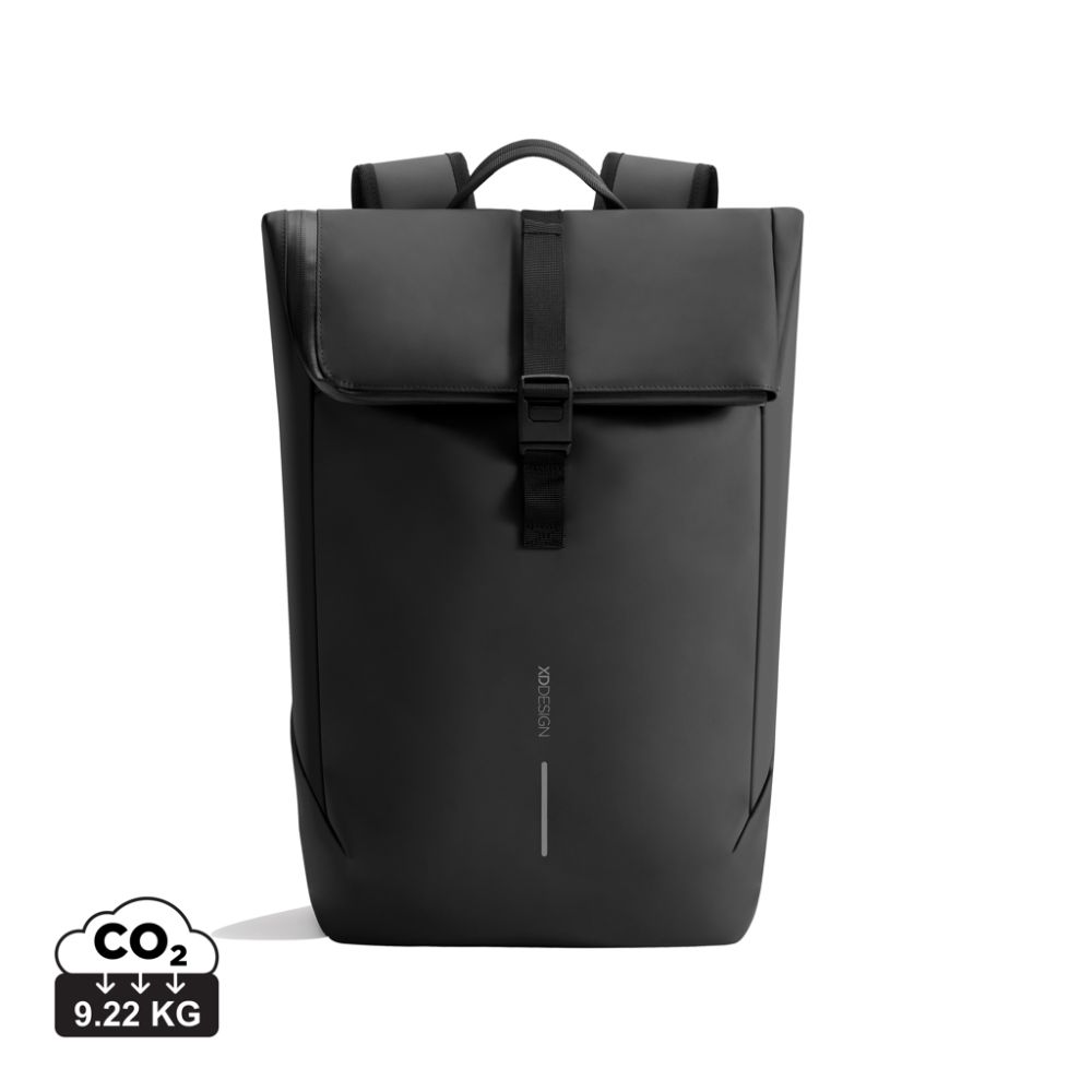 Urban water-resistant anti-theft backpack with flap top and your logo