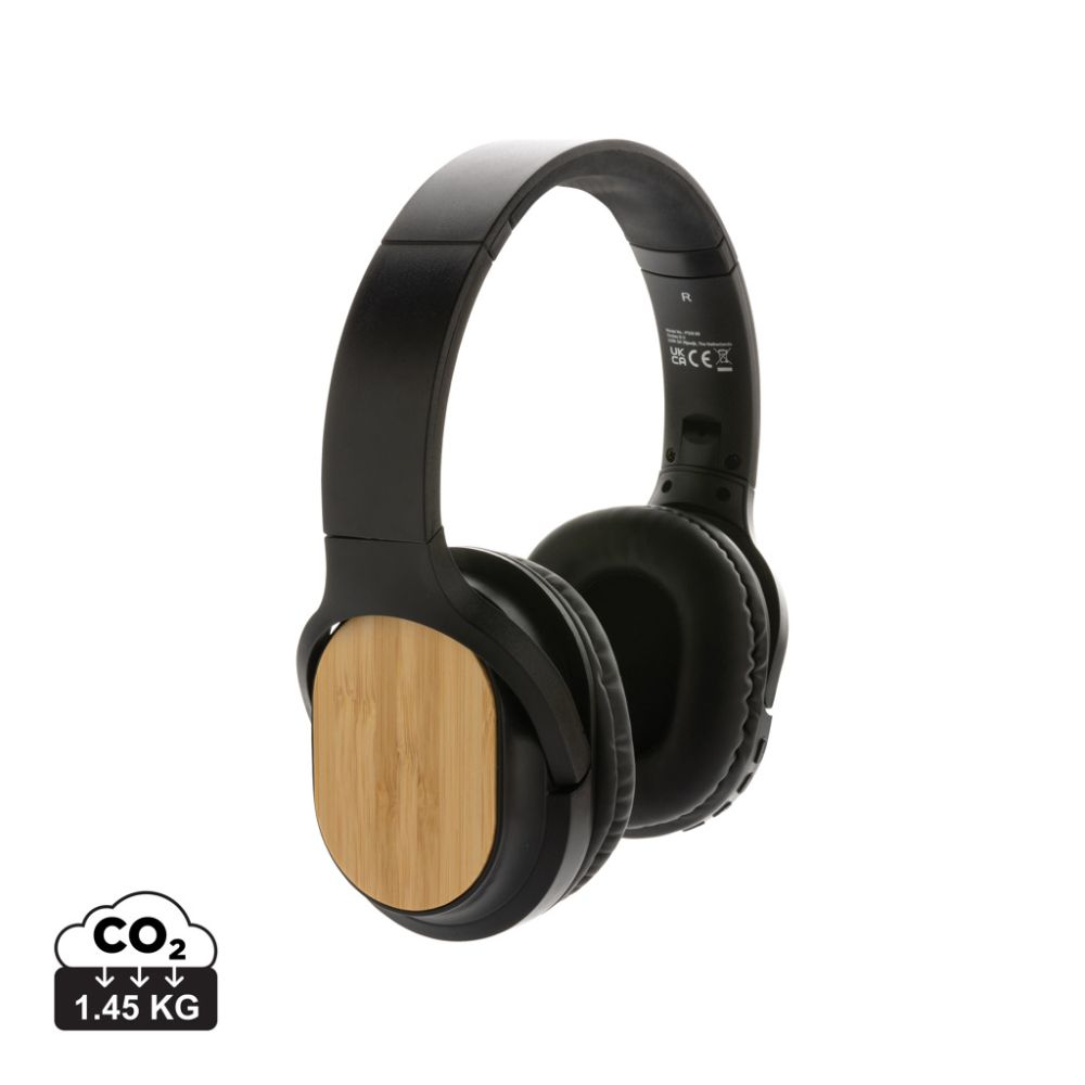 RCS and bamboo Elite foldable wireless headphones with BT5.1 and your logo