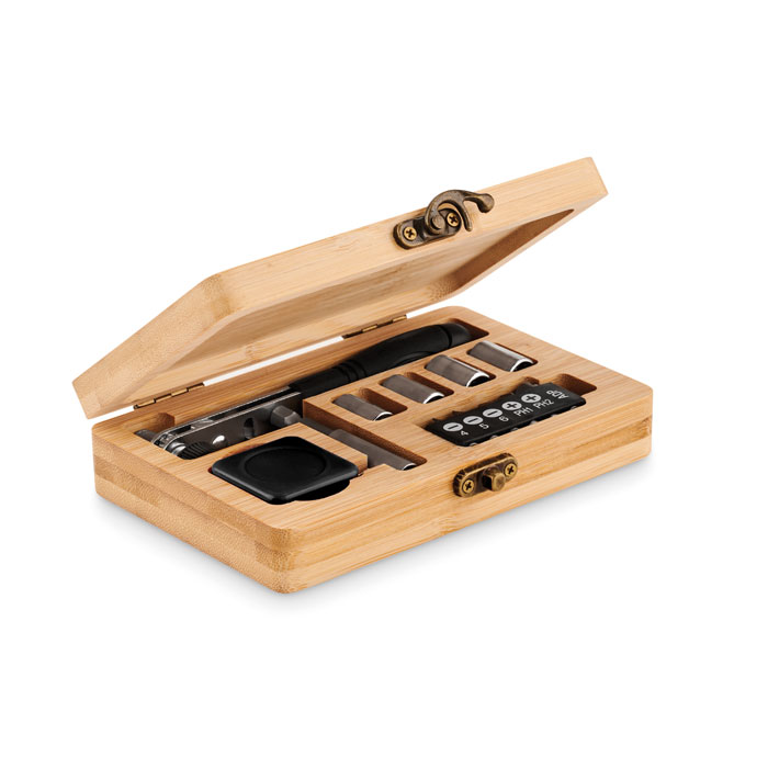 Instrumentu komplekts FUROBAM bambusa kastē ar jūsu logo