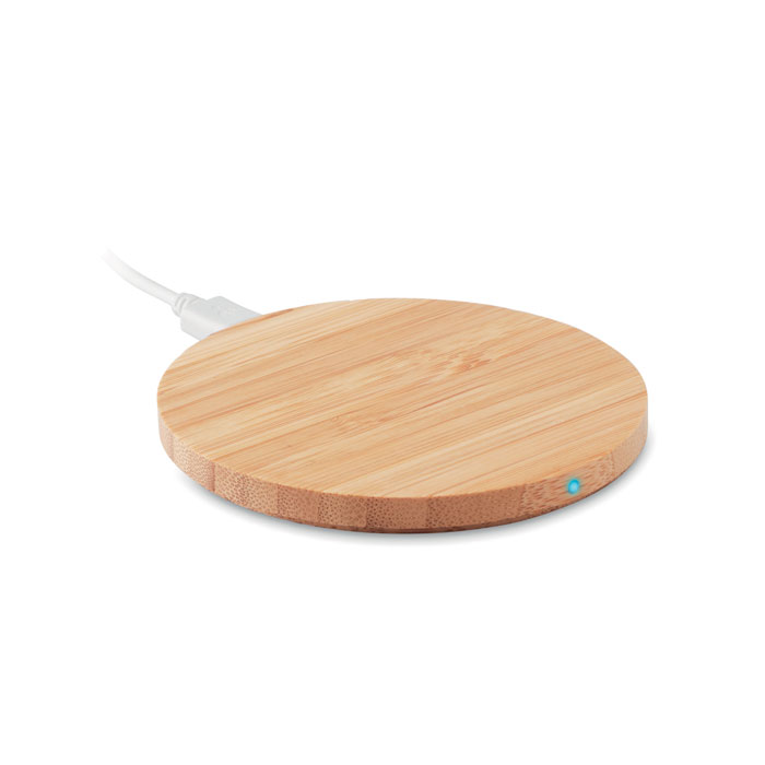 RUNDO bamboo wireless charger, 5 W, with your logo