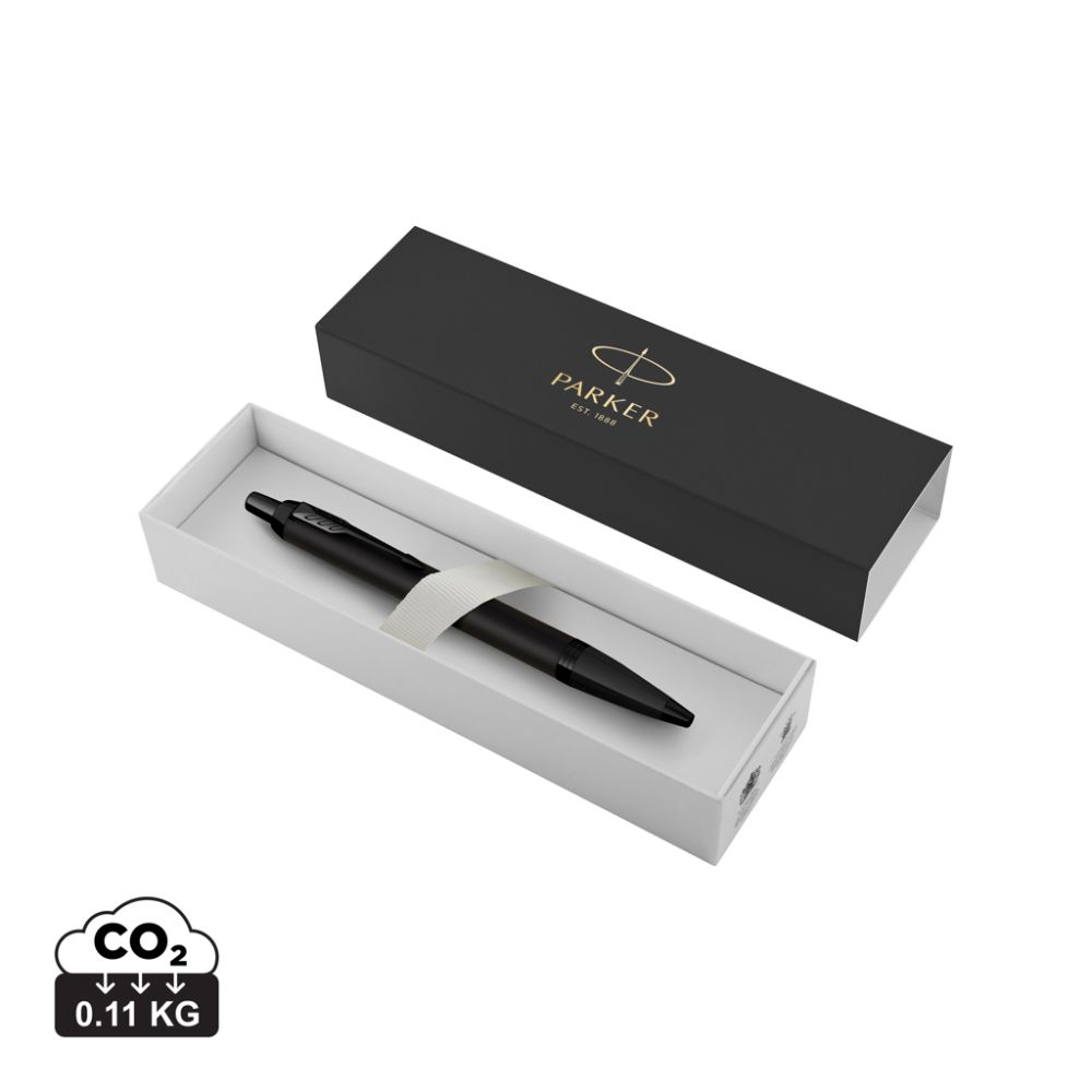 Lodīšu pildspalva Parker IM ACHROMATIC Matte Black ar grozāmu mehānismu ar jūsu logo