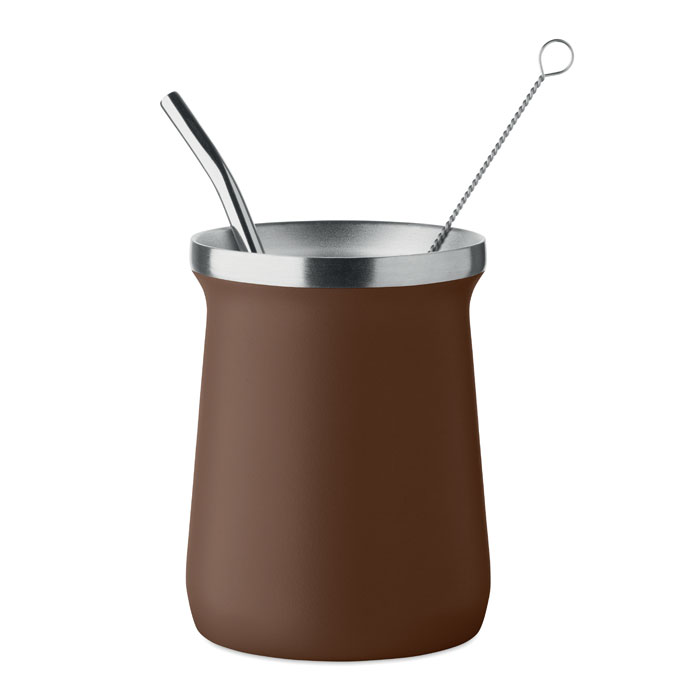 Yerba mate cup MIYERBA in recycled steel, double wall, with your logo