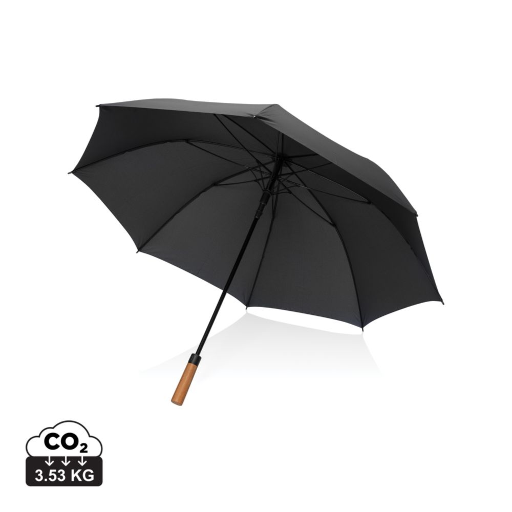 Tony AWARE™ 30" rPET storm umbrella with acacia handle, auto open, with your logo