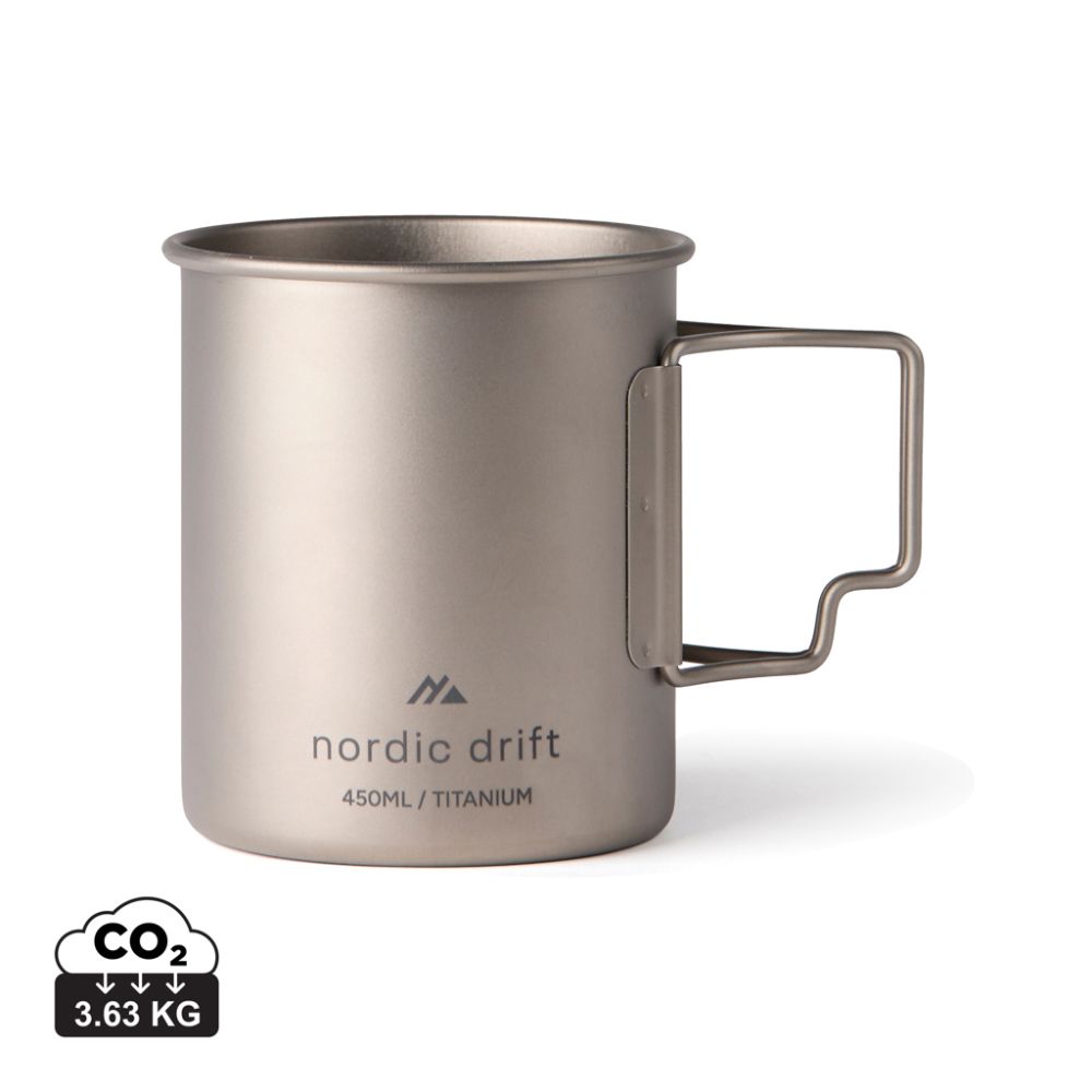 Titāna krūze Nordic Drift Trail Ultra Light 450 ml ar jūsu logo