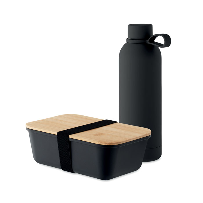 Lunch set EMERALD SET with insulated bottle and lunch box with your logo