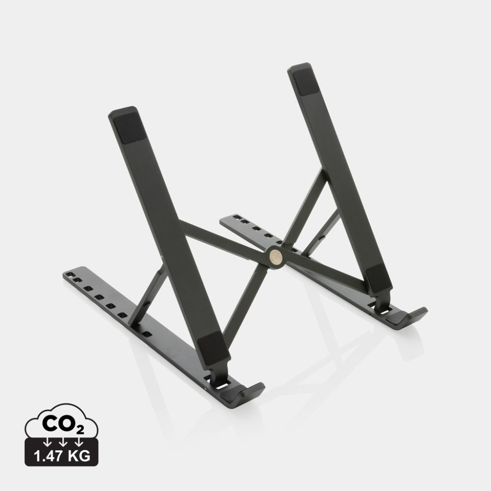 Terra RCS recycled aluminium laptop stand, foldable, 8 angles, with your logo