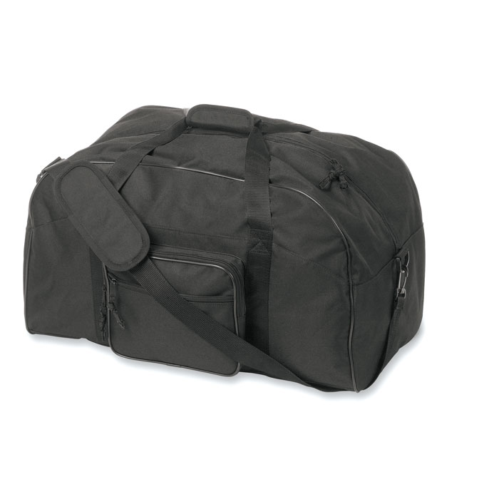 TERRA sports or travel bag in 600D polyester with front pocket, with your logo