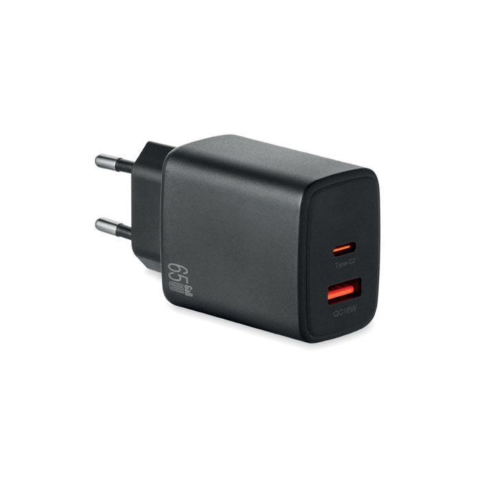 GaN sienas lādētājs EXTEN 65 W ar jūsu logo