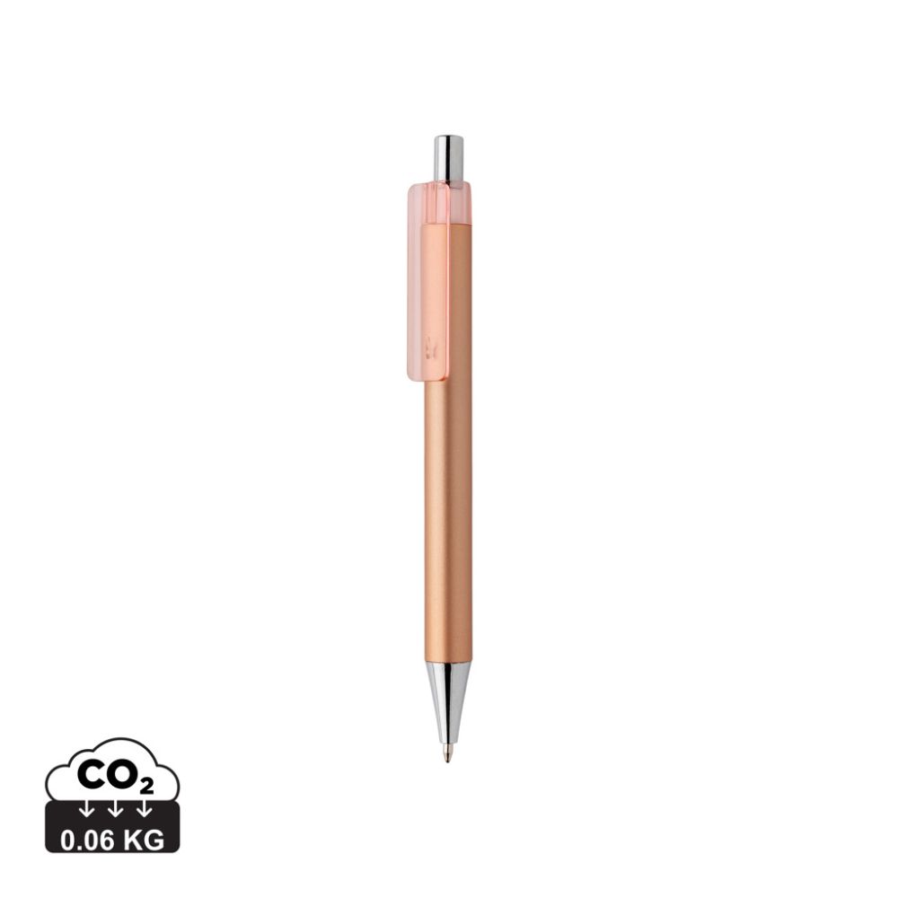 X8 metallic pen with chrome tip and blue ink with your logo