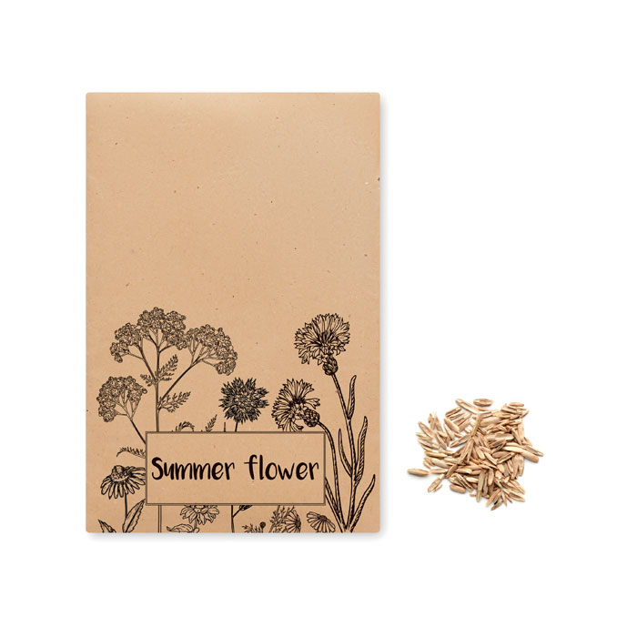 SEEDLOPE summer flower seeds in a kraft envelope with your logo
