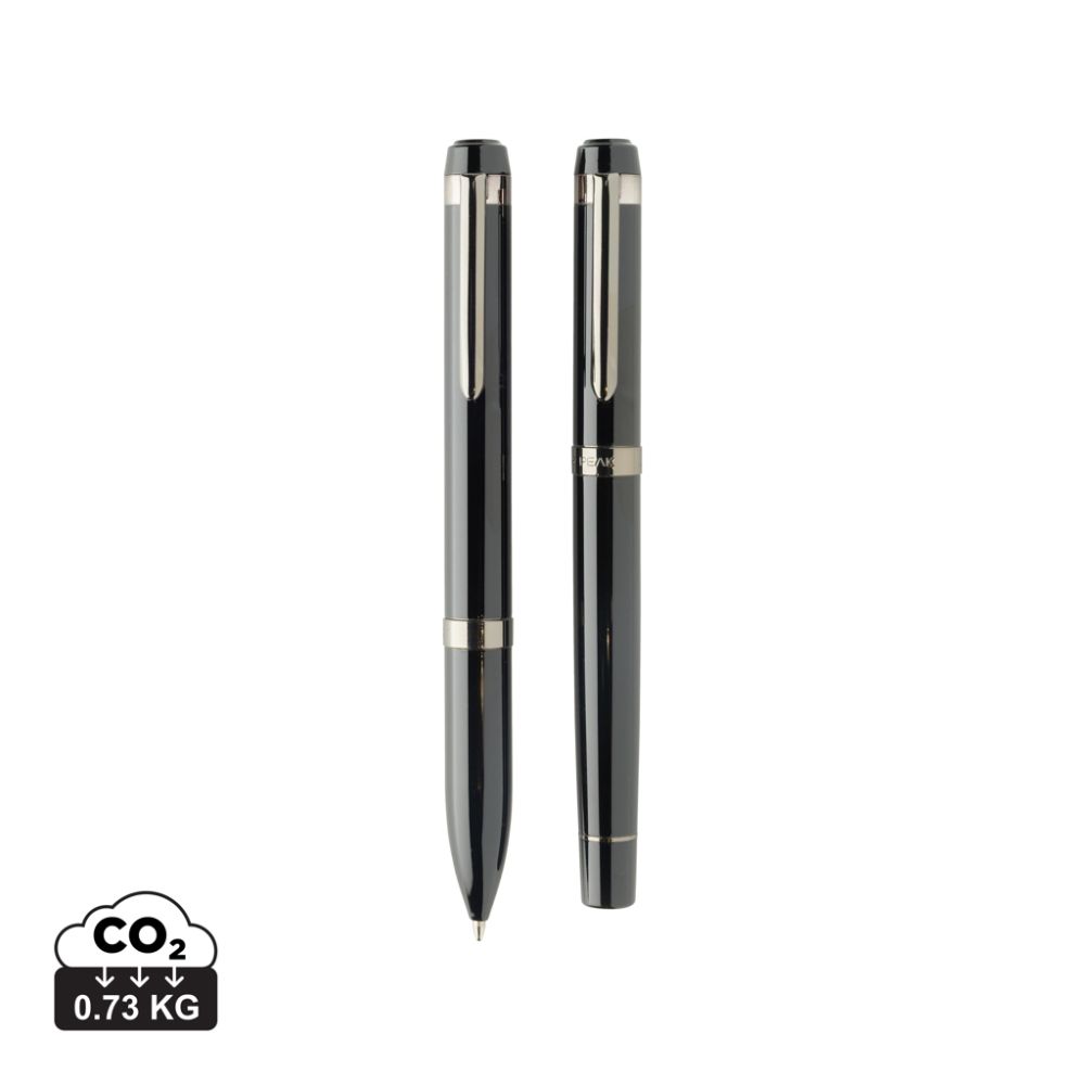 Pen set Swiss Peak OSLO in recycled stainless steel with gift box and your logo