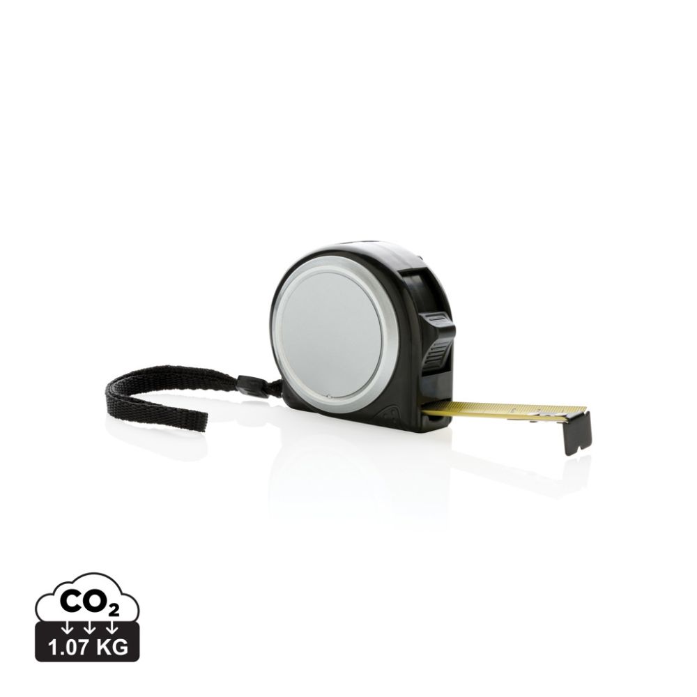 Measuring tape 5 m / 19 mm with clip and wrist strap, with your logo