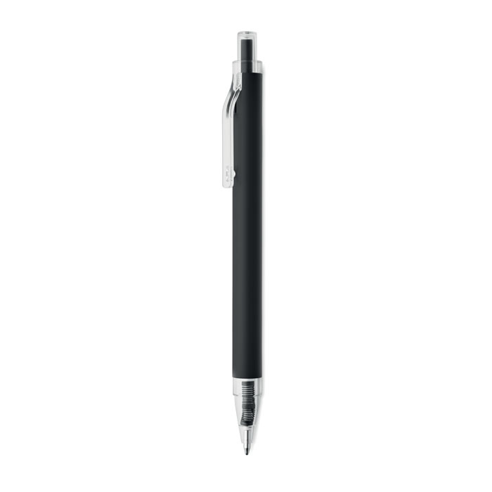 Recycled aluminium ball pen NOSTA with matt finish and blue ink, with your logo