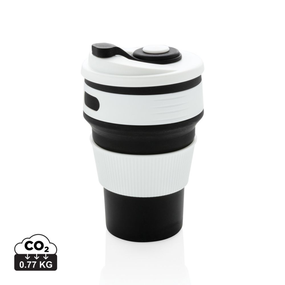 Foldable silicone cup P432.60, 350 ml, collapsible design with your logo