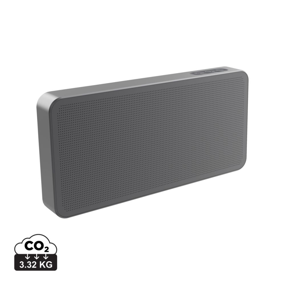 Bluetooth skaļrunis Aeris 10 W ultraplāns no pārstrādāta alumīnija ar jūsu logo