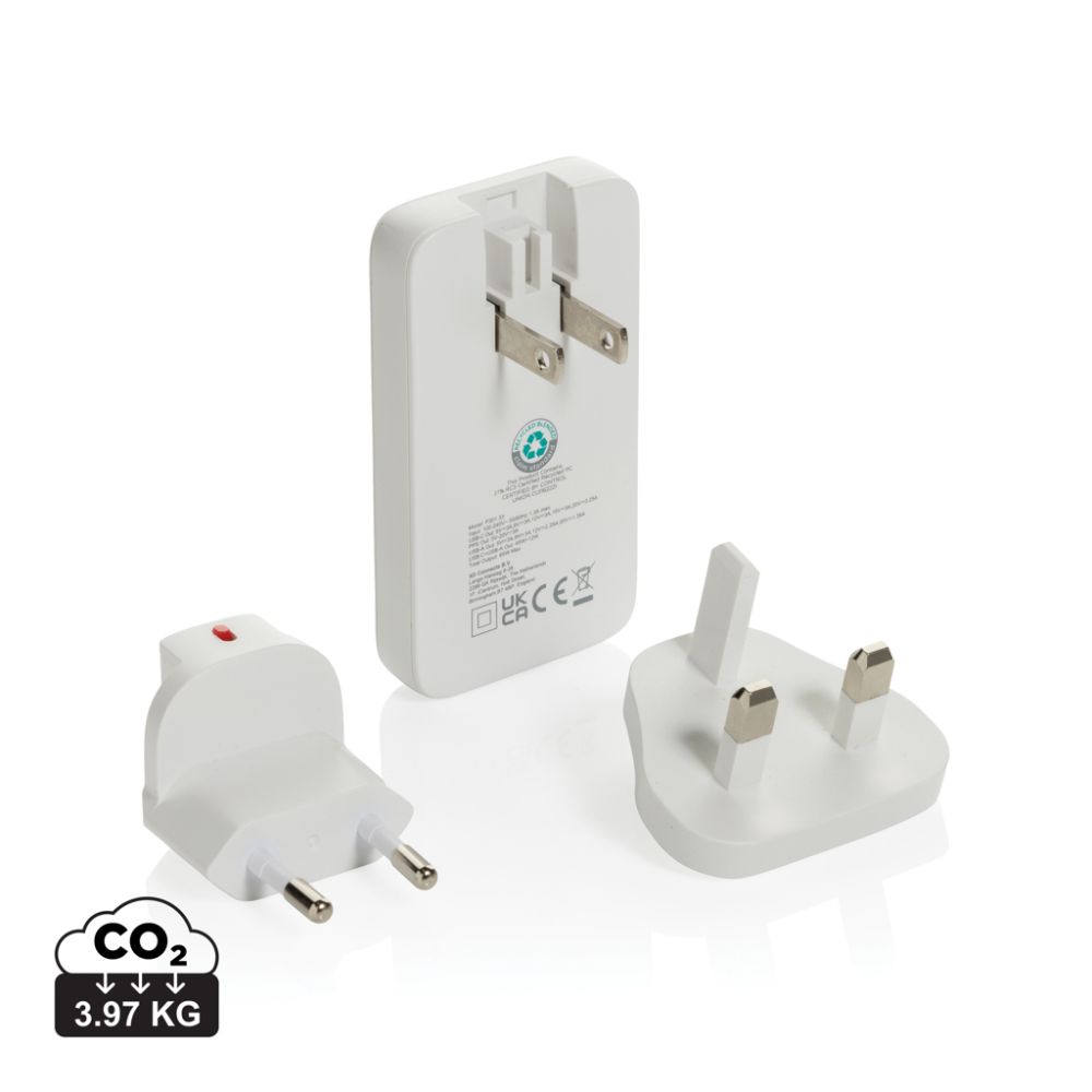 Fluxo RCS 65 W flat GaN charger with interchangeable plugs, with your logo