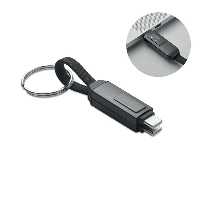 KEYSTO charging cable keyring with LED power display, with your logo