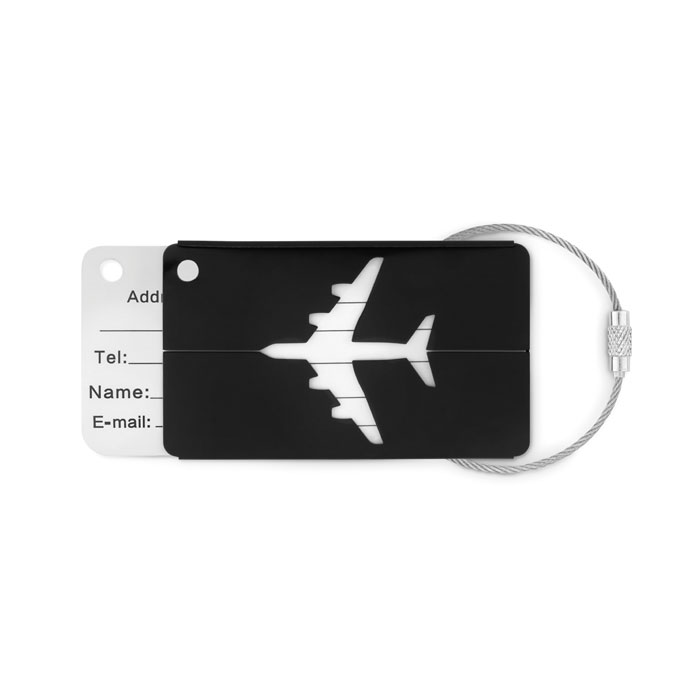 Aluminium luggage tag FLY TAG in airplane shape with your logo