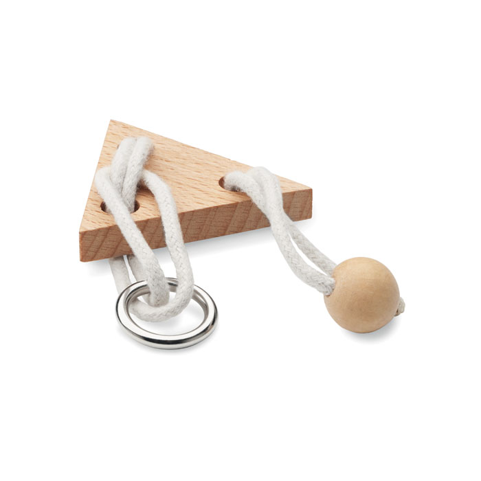 Wooden brain teaser puzzle NERVE, triangle shape, with your logo