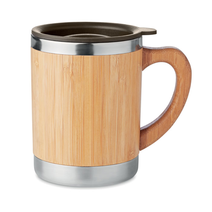 MOKKA double wall mug 300 ml with bamboo case with your logo