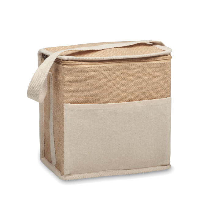LONA jute cooler bag, 3 l, with foil insulation and with your logo