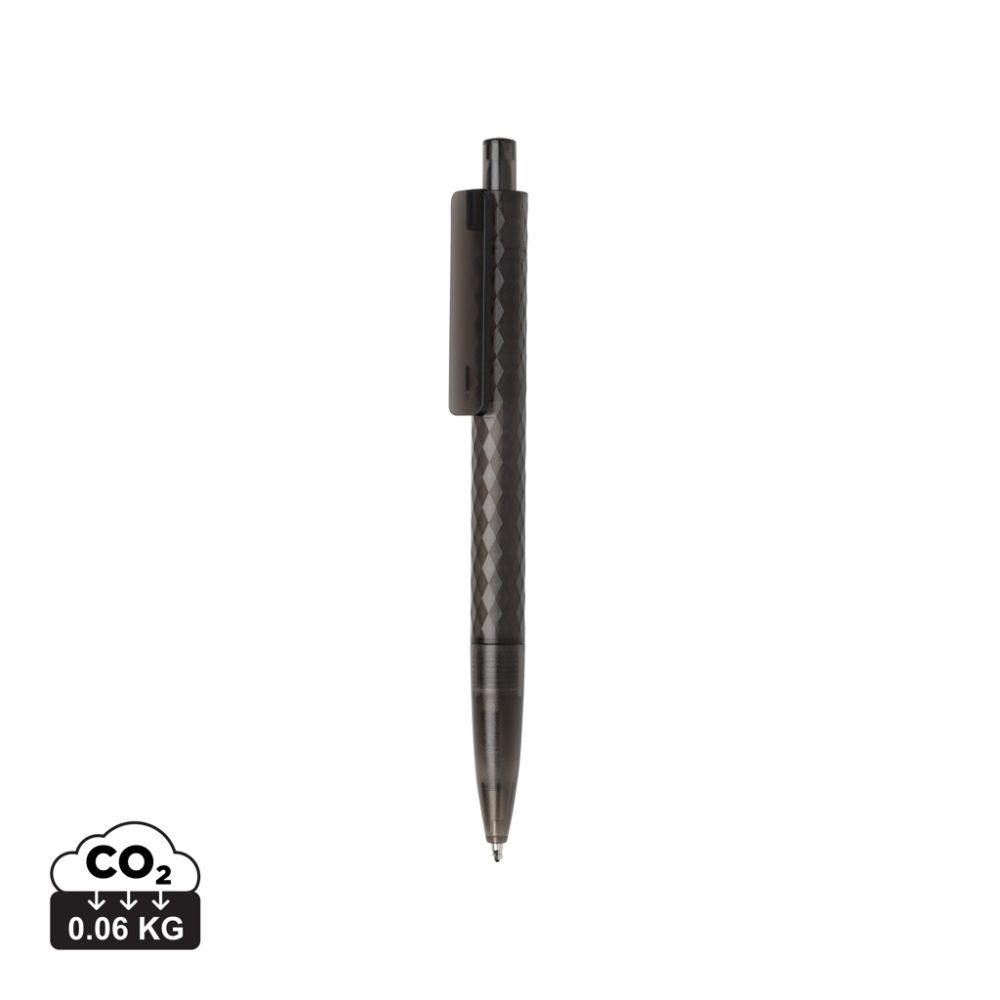 X3 GRS recycled PC plastic pen with frosted finish, blue ink and your logo