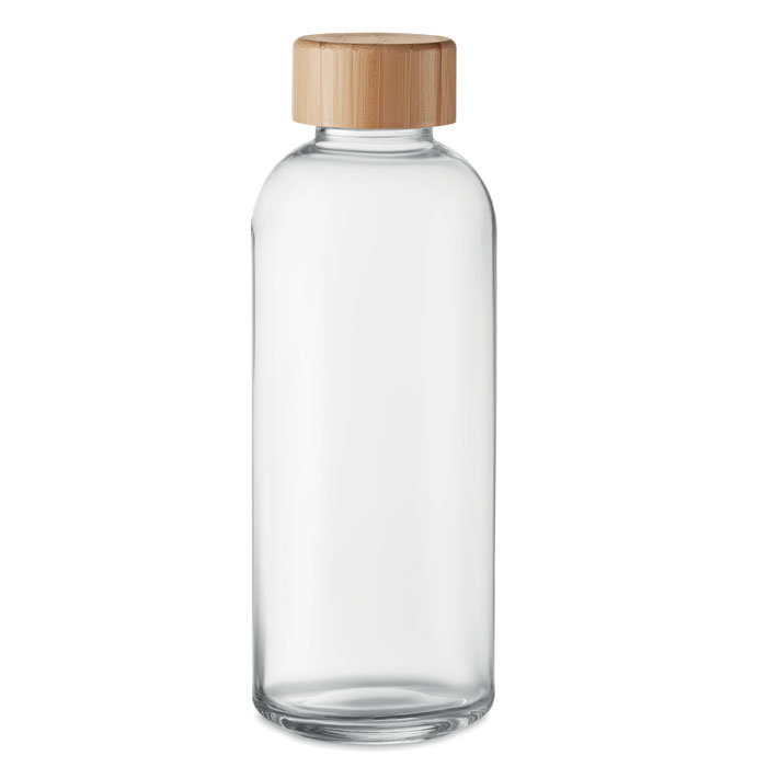 Stikla pudele FRISIAN 650 ml ar bambusa vāku un jūsu logo